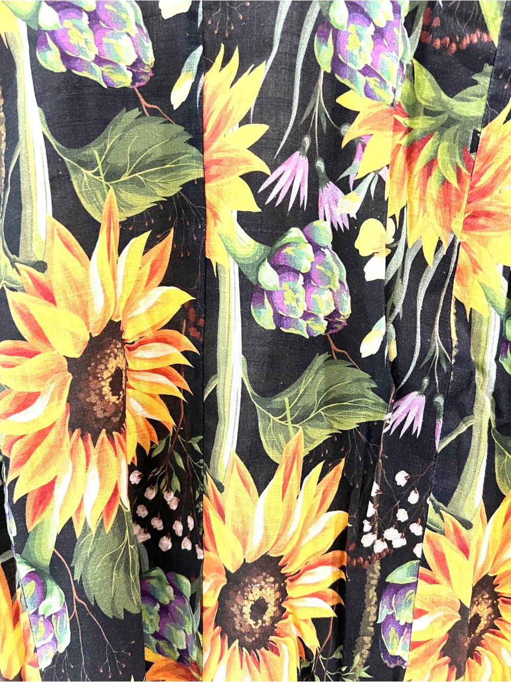 A Rare Bird Sunflower Print Open Front Kimono - Black & Yellow NWT size OS - Picture 7 of 8